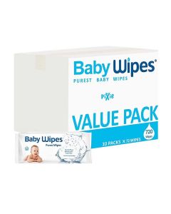 Pixie-Baby Wipes Purest Baby Wipes 72pcs, Pack of 10