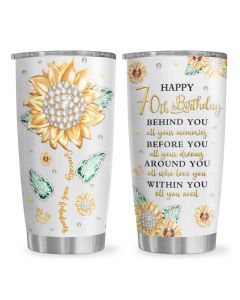 Biomlon 70th Birthday Gifts for Women Tumbler 20oz Gifts for 70 Year Old WomanHerMomGrandma Happy 70th Birthday Decorations