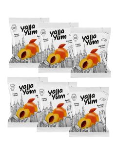 YallaYum Freeze-Dried Apricot, 6 Packs of 15g / 100% Fruit, Non-GMO, No Added Sugar, Gluten-Free,No Additives Added, Vegan, Made From 828g Fresh Apricot / Healthy Snack for On-the-Go
