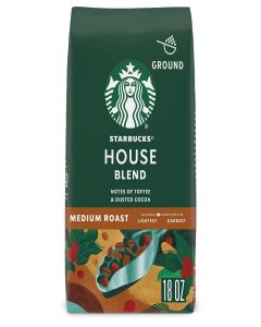 Starbucks Ground Coffee, Medium Roast Coffee, House Blend, 100% Arabica, 1 bag (18 oz)