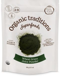 Wheatgrass Juice Powder 150g / Raw Green Superfood / Supports Immunity & Enery / Rich in Chlorophyll, Vitamins A & K, 5.3 Oz