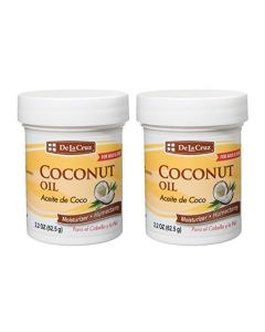De La Cruz Coconut Oil Expeller Pressed Coconut Oil for Skin and Hair Natural Moisturizer for Skin and Hair 22oz 2 Jars