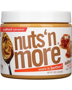 Nuts 'N More Salted Caramel Peanut Butter Spread - All Natural, Low Carb, Gluten Free, High Protein (16 oz Jar)