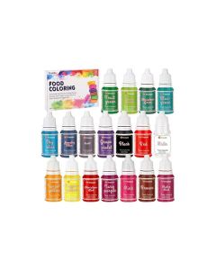 Food Coloring Liquid Set18 Colors x 10ml Food Grade Food Dye Edible Vibrant Liquid Color for Cake DecoratingBakingEaster EggIcingFondantCookiesSlime Making DIY Supplies Kit 035 Fl ozBottles