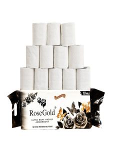 Rose Gold 2 Ply Toilet Tissue Paper Roll hygenic and Flushable Toilet Paper Roll Pack of 10 Roll Each roll 250 Sheet.