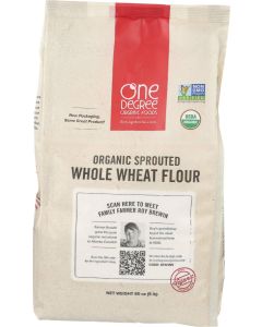 One Degree Organic Foods Sprouted Whole Wheat Flour Certified NonGMO Vegan Flour for Baking Plant Based Organic Bread Flour 4 Pack 80 Oz Each
