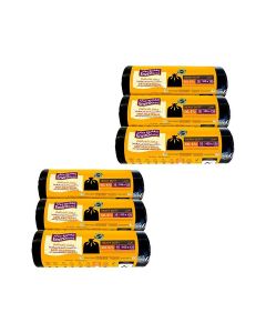 Enviro Guard Anti-Bacterial Black Garbage Bags 105 x 125 cm – Heavy Duty Large Trash Bags, Leak Resistant Bin Liners – Pack of 6 (60 Bags Total)