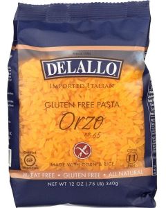 DeLallo Pasta Gluten-Free Corn and Rice Orzo, 12 oz
