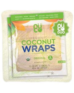 NUCO DUO Certified Organic SHELF STABLE All Natural Paleo Gluten Free Vegan NonGMO Kosher Raw Veggie NUCO Coconut Wraps NO Salt Added Low Carb and Yeast Free 10 Count