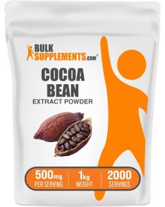 BulkSupplementscom Cocoa Bean Extract Powder Cocoa Supplement Unsweetened Vegan Gluten Free 500mg per Serving 1kg 22 lbs Pack of 1