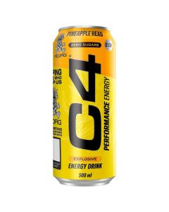 C4 Performance Energy Drink Pineapple Head Zero Sugar 500ml Pack of 12