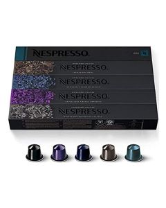 Nespresso 50 Nespresso Capsules Original Line Espresso Coffee Capsules (Arpeggio, Roma, Ristretto, Kazaar, India, 10 pods each, 50 Servings)