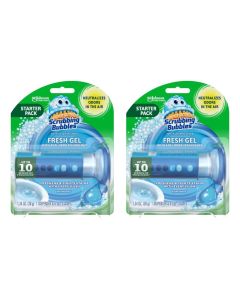 Scrubbing Bubbles Fresh Gel Toilet Bowl Cleaning Stamps Helps Keep Toilet Clean and Helps Prevent Limescale Rings Rainshower Scent 1 Dispenser with 6 Fresh Gel Stamps 2 Pack