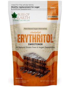1lb Erythritol Sweetener 454g, 100% Natural 1:1 Sugar Substitute, Zero Calorie, Diabetic and Keto Friendly, Sugar Free Sweetener for Baking, Tea and Coffee