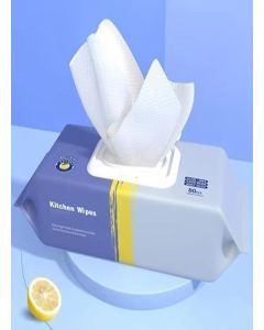 80 pcs Kitchen Cleaning Wipes Heavy Oil Household Cleaning Cloth Oil Removal Wiping Wipe's for Range Hood Table Kitchen Car Office-(Pack Of 1)