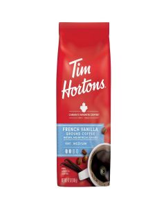Tim Horton's 100% Arabica Medium Roast, French Vanilla, Ground Coffee, 12 Ounce