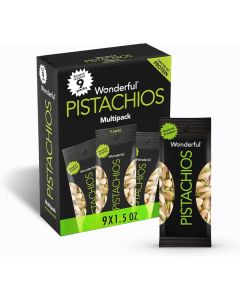 Wonderful Pistachios, Roasted and Salted, 1.5 Ounce Bags (Pack of 9)