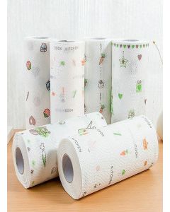 Vaigzo New Kitchen Towel Tissue Roll Tissue Paper Washable And Reusable Tissue Roll Non-stick Oil Absorbing Paper Roll Kitchen Paper Towel Wipe Dish Cloth Cleaning Cloth Pack Of (2)
