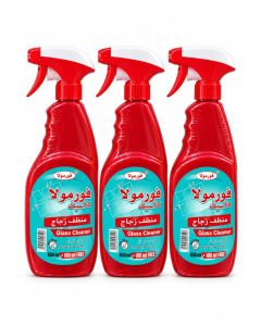 3 Pcs Glass Cleaner Spray Bottles 650ml Each, Streak-Free Window & Mirror Cleaner, Multi-Surface Glass Cleaning Spray for Home, Office & Car