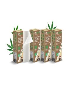 Imeco Reusable Kitchen Towel Roll-2000 Times Washable/Soft & Highly Absorbent/Better Alternative to Dishcloth, Kitchen Tissue Paper Roll/Paper Towel/Eco Bamboo Wipes for Home Cleaning/20 Sheets