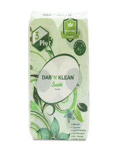 Dab N Klean 3 Ply Toilet Tissue Paper Roll - Pack of 6 / Soft & Ultra Absorbent / OBA-Free / Anti-Clog / Hygienic & 100% Natural Virgin Cellulose Fiber / 300 Pulls per Roll (6 Rolls (1800 Sheets))