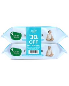 Mother Sparsh 99% Pure Water Baby Wipes - Unscented, Plant-Based, 72 pcs/pack - Pack of 2