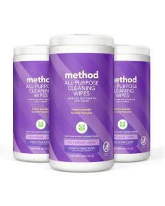 Method AllPurpose Cleaning Wipes French Lavender MultiSurface Compostable 70 Count Pack of 3