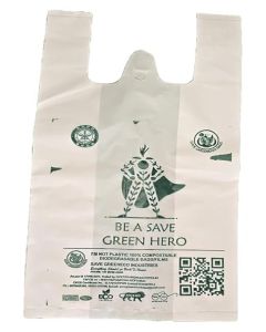Green Eco Shopping Grocery Bags Medium Biodegradable Carry Bags for food,fruits and Vegetable packing Cover (Pack Of 30)
