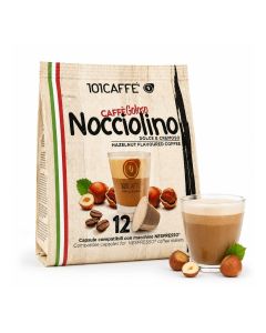 Hazelnut Latte Coffee Capsules / Compatible with Nespresso® Original Line Machines / Premium Hazelnut Flavoured Latte / 12 Capsules Pack / Creamy, Rich Aroma & Café-Style Coffee