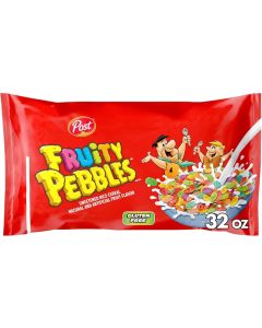 Post Fruity PEBBLES Cereal, 32 OZ Bag - Colorful Gluten Free Sweetened Rice Cereal