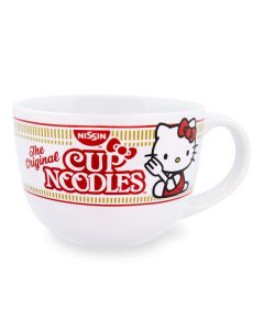 Toynk Sanrio Hello Kitty x Nissin Cup Noodles 24Ounce Ceramic Soup Mug Bowl For Ice Cream Cereal Oatmeal Large Coffee Cup For Espresso Caffeine Beverage Cute Home Kitchen Essentials