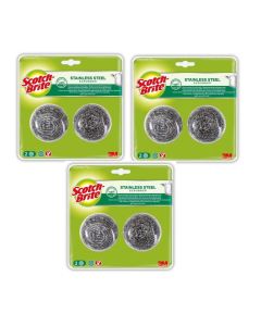 Scotch-Brite Stainless Steel Spiral Scrub Sponge - 2 Pack for Tough Cleaning Tasks