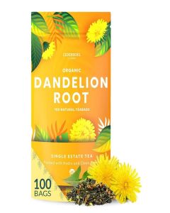 Organic Dandelion Root Tea-100 Tea Bags / Organic Herbal Tea / Eco-Friendly Tea Bags / Non-GMO Caffeine Free Tea
