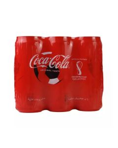 Coca-Cola Original Taste Drink, Soft Drink Can, 330 ml Per Can - Pack of 6 Cans
