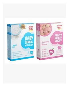 Simply Fils Baby Cereal with Milk Jasmine Rice + Simply Fils Fruity Melty Drops Strawberry Banana