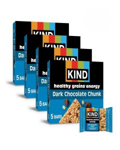 KIND Healthy Grains Energy Bars, Dark Chocolate Chunk, 21g Whole Grains, Made with Super Grains, Gluten Free Snacks, 40 Ct.