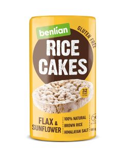 BENLIAN brown rice cakes flax & sunflower, 100 gm