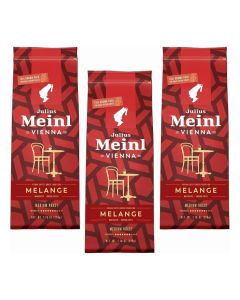 Julius Meinl Vienna MELANGE Ground Coffee, Coffee House Tradition, Medium Roast, Intensity 7, 220g - Pack of 3