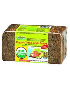 Mestemacher Organic Three Grain Whole Grain Bread High Fiber German Bread Shelf Stable Vegan NonGMO 176 Oz
