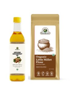 HG Organic Groundnut Oil + HG Organic Little Millet Flour ( Kutki Atta)( 2 Pack )