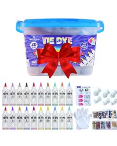 WINSONS Tie Dye Kit 20 Colors Permanent Fabric Dye Art Set for Kids Adults for School Homemade Party Creative Groups Activities DIY Gift