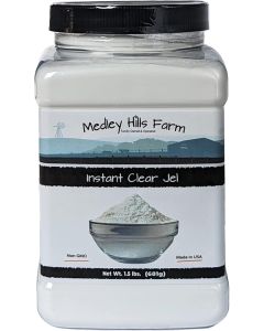 Medley Hills Farm Instant Clear Jel - 1.5 lbs Reusable Container for Canning and Thickening Sauces, Soups, and Desserts - Gluten-Free and Non-GMO