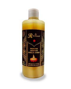R Wellness Pancha Deepam Ghee DiyaLampDiya Oil Blend of Sesame Neem Castor Mahua and Ghee 450g