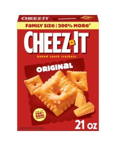 CheezIt Cheese Crackers Baked Snack Crackers Lunch Snacks Family Size Original 21oz Box 1 Box