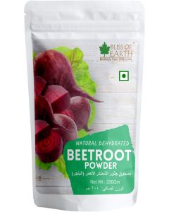 Bliss of Earth Beetroot Powder 200GM / Organic Beet Root Powder / Natural Nitric Oxide Booster / Energy, Stamina & Circulation Support / Superfood for Smoothies, Pre-Workout, Detox, Heart Health / Vegan, Non-GMO
