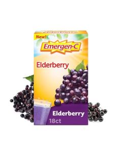 EmergenC Elderberry Fizzy Drink Mix Elderberry Immune Support Natural Flavors With High Potency Vitamin C 18 Count