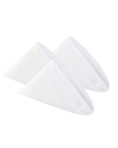 Cloth Napkins 17x17 inch Washable Polyester Dinner Napkins Soft Table Napkins for Wedding Party Dining BanquetWhite100PCS