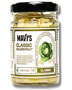MAVI's Classic Sauerkraut / Organic Cabbage & Ajwain seeds / Fermented Cabbage / Gut Friendly / 200g / Pack of 1 /