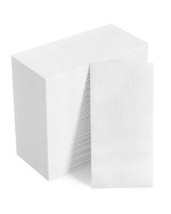 FOCUSLINE 100 Disposable Bathroom Napkins LinenFeel Paper Guest Towels Soft and Absorbent Paper Hand Towels Party Napkins for Bathroom Kitchen Dinner or Event White 12 x 17