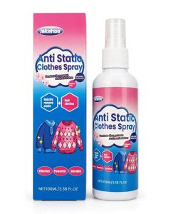 Jakehoe Anti Static Clothes Spray 100ML Eliminate Static Quickly Remove Static Soft Clothes Penetrate Fiber Prevent Static Long Lasting Deodorization Effective Powerful Durable Spray For Winter Sweaters Dresses Clothes